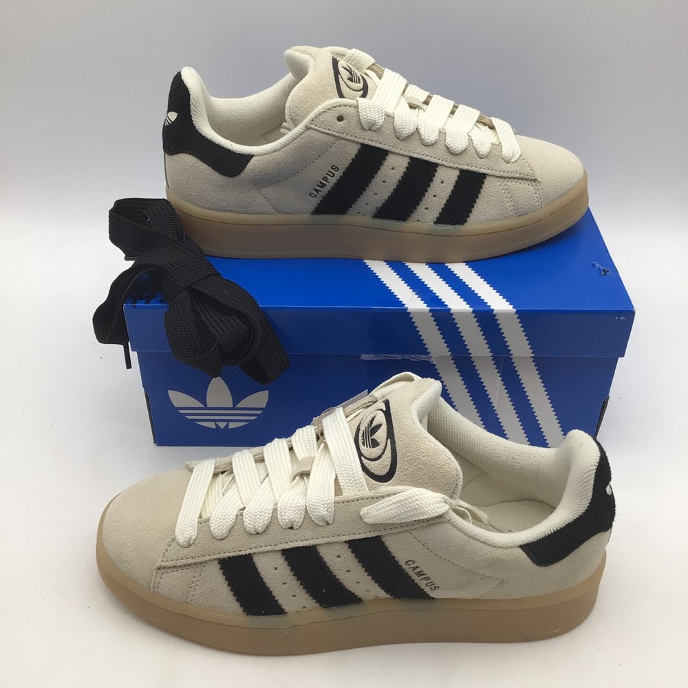 Adidas Originals Campus 00s Mens Size 8.5 Crew White Black Gum Suede JQ8356 NEW